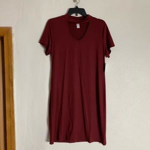 👆🏼Last One Sz Large Burgundy choker dress NWT